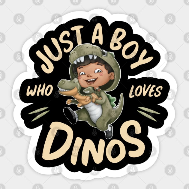 Dinosaur Design - A Boy Who Loves Dinos Sticker by WEARWORLD